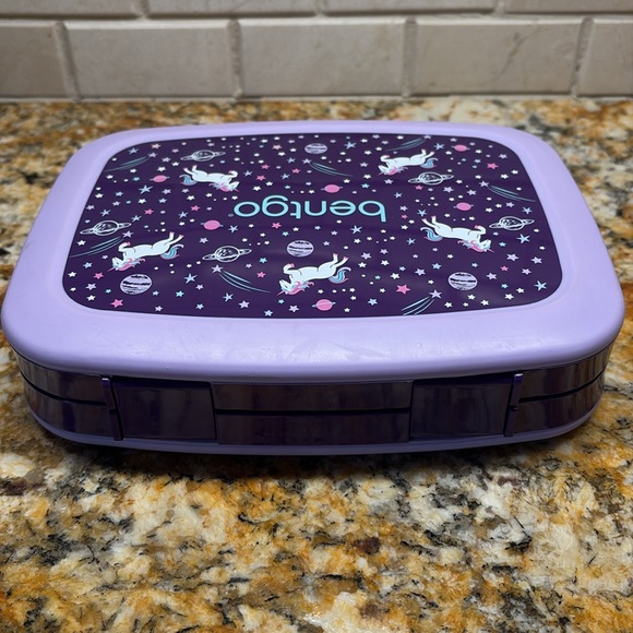 Kids Divided 5 Compartment Leak Proof Bentgo Style Lunch Box Purple Unicorn - Picture 9 of 17